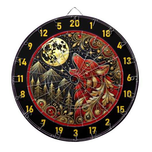 狼の叫び声は自由と力を表している ダーツボード (正面)