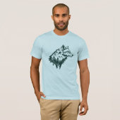 狼の山々ミニマリストアート Tシャツ (正面フル)