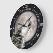 狼の月でハウリング,象徴的,ウルフアート,ゴシック ラージ壁時計 (傾斜)