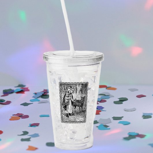 狼の木のフレームに話す乗馬華美フード アクリルタンブラー