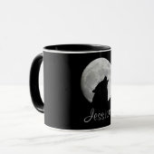 狼の満月で吠える、あなたの名前 マグカップ (正面左)