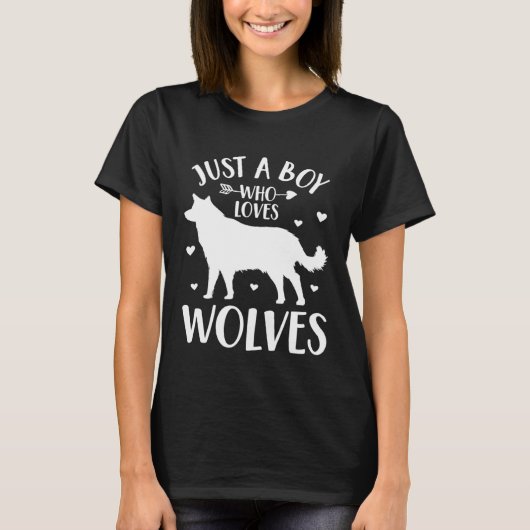 狼の狼を愛する少年 Tシャツ (正面)