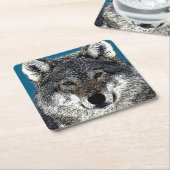 狼の目 スクエアペーパーコースター (アングル)