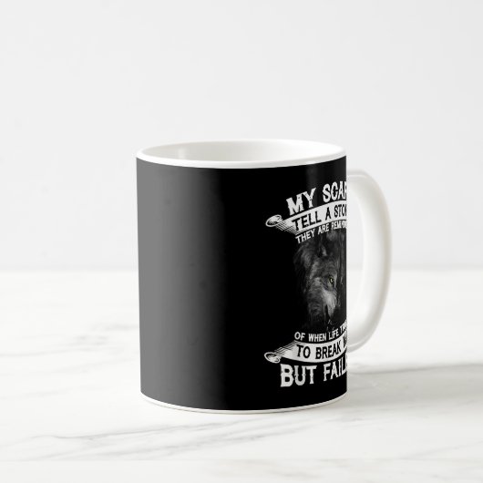 狼の私の傷は、彼らがリマインダーである物語を伝える コーヒーマグカップ (正面右)