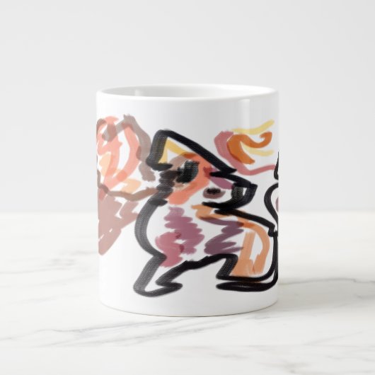 狼の秋の夕焼け ジャンボコーヒーマグカップ (正面)