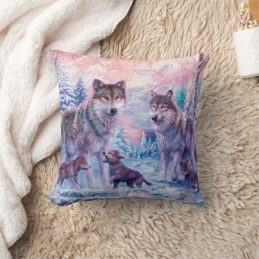 狼の絵画一族 クッション (ブランケット)