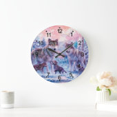 狼の絵画一族 ラージ壁時計 (ホーム)