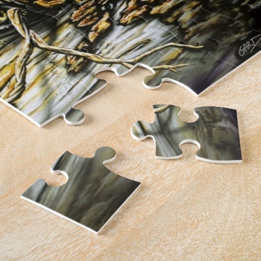 狼の群れが丸太を跳び越えた ジグソーパズル (側面)