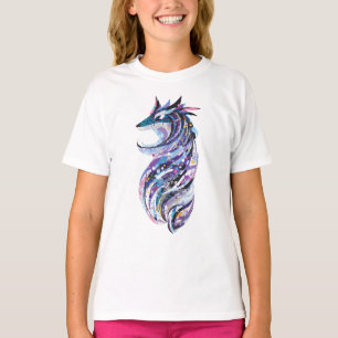 狼の落書きデザイン Tシャツ