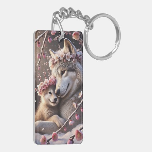 狼の親子 キーホルダー (裏面左)