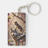 狼の親子 キーホルダー (裏面)