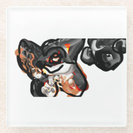 狼の足を空中に上げる ガラスコースター