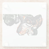 狼の足を空中に上げる ガラスコースター (裏面)