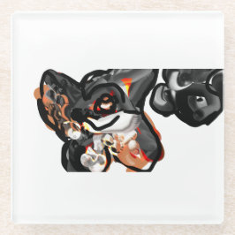 狼の足を空中に上げる ガラスコースター