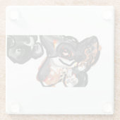 狼の足を空中に上げる ガラスコースター (裏面)