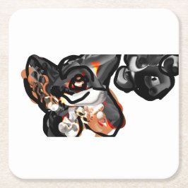 狼の足を空中に上げる スクエアペーパーコースター