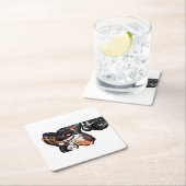 狼の足を空中に上げる スクエアペーパーコースター (インサイチュ)