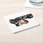 狼の足を空中に上げる スクエアペーパーコースター (アングル)