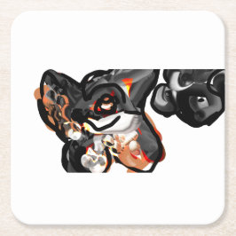 狼の足を空中に上げる スクエアペーパーコースター