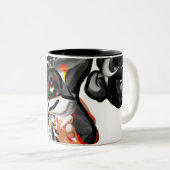 狼の足を空中に上げる ツートーンマグカップ (正面右)