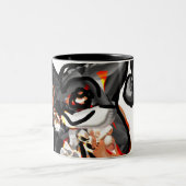 狼の足を空中に上げる ツートーンマグカップ (中央)