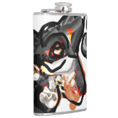 狼の足を空中に上げる フラスク (右)