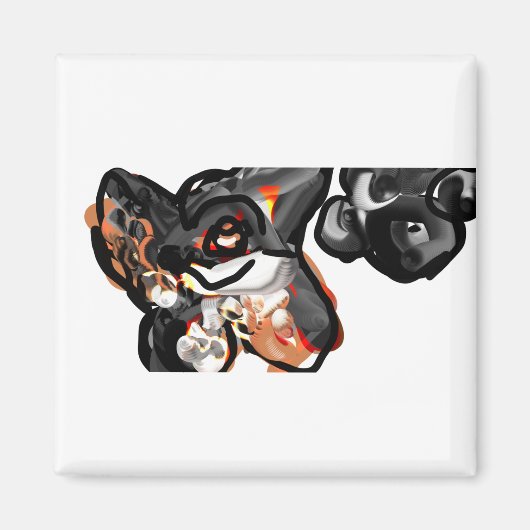 狼の足を空中に上げる マグネット (正面)