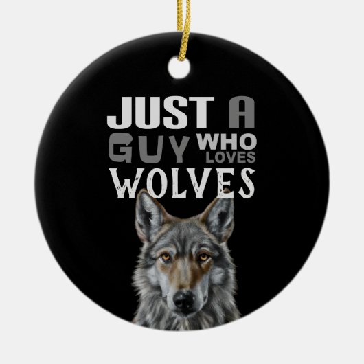 狼の陶芸オーナメント セラミックオーナメント (正面)