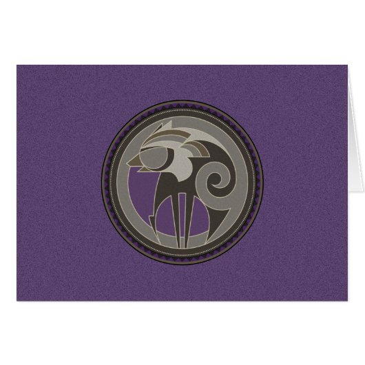 狼の霊グリーティングカード (正面横)