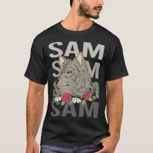 狼の頭部 - サムの名前 Tシャツ