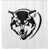 狼の頭 シャワーカーテン (正面)