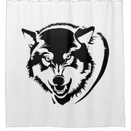 狼の頭 シャワーカーテン