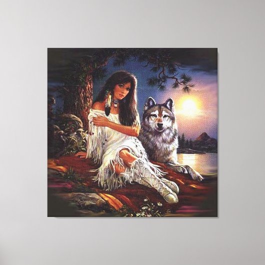 狼の顔 キャンバスプリント (正面)