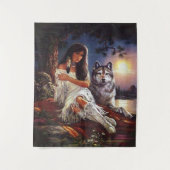 狼の顔 タペストリー (正面)