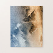 狼の鳴き声が冷たい霧の星空の星の秋夜 ジグソーパズル (縦)