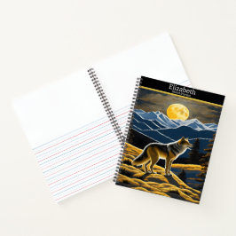 狼はスケッチブックの光る月で吠える ノートブック