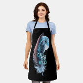 狼は先端で月に向かって吠えていた エプロン (着用した状態)