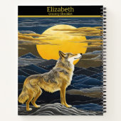 狼は月の下で吠え白熱［赤熱］光を放つる ノートブック (裏面)