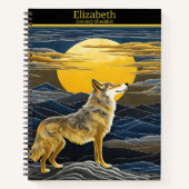 狼は月の下で吠え白熱［赤熱］光を放つる ノートブック (正面)