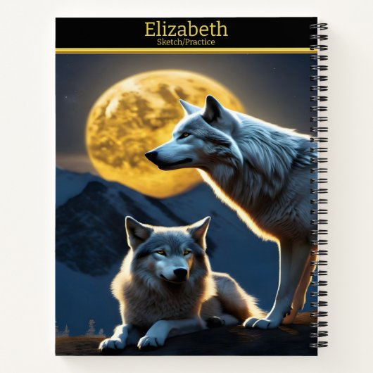 狼は月明かりの下で吠え素晴らしる ノートブック (裏面)