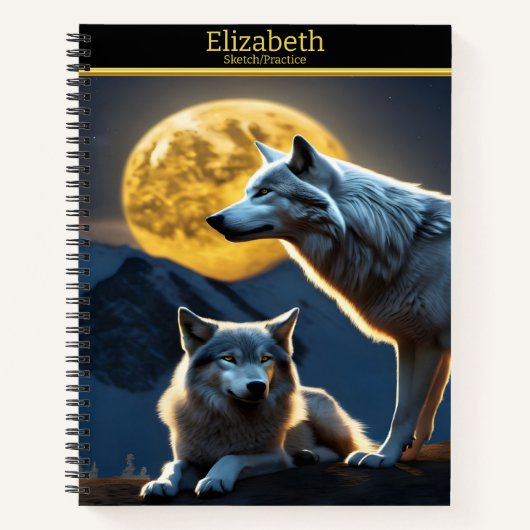 狼は月明かりの下で吠え素晴らしる ノートブック (正面)