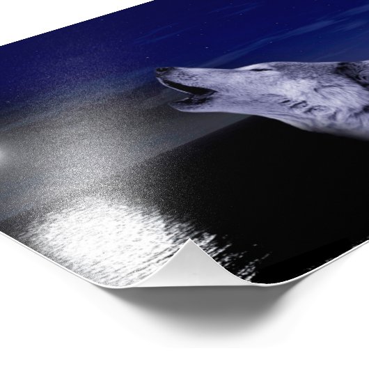 狼は海の月で吠えている フォトプリント (角)