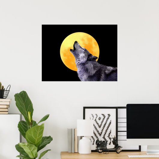 狼は満月で吠える ポスター (ホームオフィス)