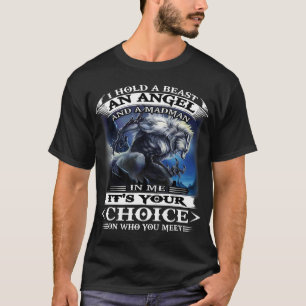 狼は獣を天使と狂人を捕らえる Tシャツ