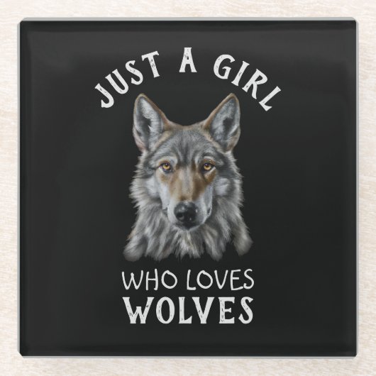 狼を愛する女の子にすぎない ガラスコースター (正面)