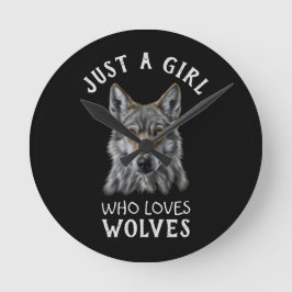 狼を愛する女の子にすぎない ラウンド壁時計