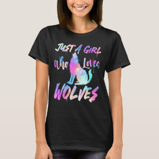 狼を愛する女の子 – 狼カラフルはWil Tシャツ