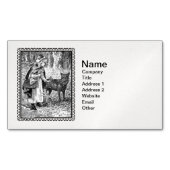 狼エレガント付ヴィンテージイラストレーション乗用フード マグネット名刺 (正面)