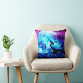 狼カラフルの吠え声 クッション (椅子)