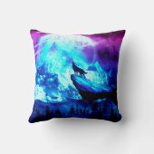 狼カラフルの吠え声 クッション (裏面)